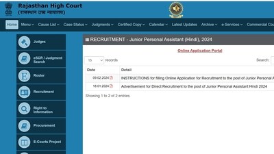 Rajasthan HC announces recruitment for Junior Personal Assistant (Hindi) posts, 30 vacancies available Rajasthan HC announces recruitment for Junior Personal Assistant (Hindi) posts, 30 vacancies available