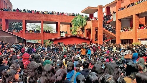 Gargi College students protested against harassment faced during the fest in 2020. Gargi College students protested against harassment faced during the fest in 2020.