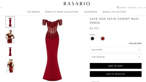 The price of the red lace corset gown Janhvi Kapoor wore. (therasario.com) The price of the red lace corset gown Janhvi Kapoor wore. (therasario.com)
