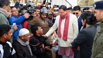 Uttarakhand CM Pushkar Singh Dhami earlier interacted with police personnel and people who were injured in the Haldwani violence on February 9. (ANI) Uttarakhand CM Pushkar Singh Dhami earlier interacted with police personnel and people who were injured in the Haldwani violence on February 9. (ANI)