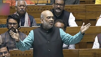 Union Home Minister Amit Shah speaks in the Lok Sabha during the Budget Session of the Parliament, in New Delhi on Saturday. (ANI ) Union Home Minister Amit Shah speaks in the Lok Sabha during the Budget Session of the Parliament, in New Delhi on Saturday. (ANI )