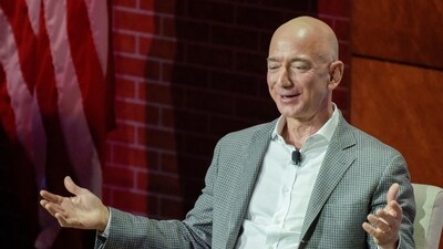 Jeff Bezos, founder of Amazon, speaks at the George W. Bush Presidential Center's Forum on Leadership in Dallas, Texas in April. (Reuters)