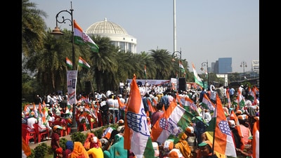 Navi Mumbai, India - Feb. 9, 2024: `Kranti Haq MorchaÕ organized by Navi Mumbai Youth Congress from Digha to CBD at Belapur NMMC headquarters. in Navi Mumbai, India, on Friday, February 9, 2024. (Photo by Bachchan Kumar/ HT PHOTO) (HT PHOTO) Navi Mumbai, India - Feb. 9, 2024: `Kranti Haq MorchaÕ organized by Navi Mumbai Youth Congress from Digha to CBD at Belapur NMMC headquarters. in Navi Mumbai, India, on Friday, February 9, 2024. (Photo by Bachchan Kumar/ HT PHOTO) (HT PHOTO)