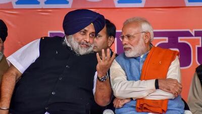 Sukhbir Singh Badal-led SAD had pulled out of the NDA in September 2020 over the now-scrapped three farm laws. (HT File) Sukhbir Singh Badal-led SAD had pulled out of the NDA in September 2020 over the now-scrapped three farm laws. (HT File)