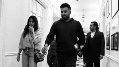 Rohit Sharma with his wife Ritika Sajdeh Rohit Sharma with his wife Ritika Sajdeh
