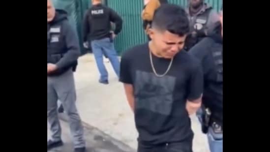 A 15-year-old migrant has been arrested after allegedly shooting a tourist and firing at a police officer in Times Square (@CollinRugg/X)