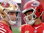 The 49ers set up a rematch of the 2020 Super Bowl against Kansas City after recovering from a 24-7 halftime deficit to score 27 points and seal a dramatic NFC Championship victory in Santa Clara. (Photo by Christian Petersen and JAMIE SQUIRE / GETTY IMAGES NORTH AMERICA / AFP) The 49ers set up a rematch of the 2020 Super Bowl against Kansas City after recovering from a 24-7 halftime deficit to score 27 points and seal a dramatic NFC Championship victory in Santa Clara. (Photo by Christian Petersen and JAMIE SQUIRE / GETTY IMAGES NORTH AMERICA / AFP)