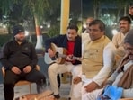 RJD MLAs at Tejashwi Yadav's residence in Patna ahead of the crucial floor test of Nitish Kumar government. RJD MLAs at Tejashwi Yadav's residence in Patna ahead of the crucial floor test of Nitish Kumar government.