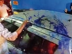The vehicle in which Wagle was travelling, was attacked at Khandoji Baba Chowk on Friday (VIDEO GRAB) The vehicle in which Wagle was travelling, was attacked at Khandoji Baba Chowk on Friday (VIDEO GRAB)