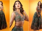 Pooja Hegde is an absolute stunner who keeps slaying the fashion gaols like a pro. Be it a sartorial saree or a chic pantsuit, the stylish diva can pull off any look to perfection. The gorgeous actress is quite active on social media and her glam Insta-diaries filled with fashion-forward looks are a treasure trove of style inspiration for all her followers. Just a few days ago, Pooja wowed her fans in a glamorous red lehenga and this time, she went for an ethnic look with an embroidered bralette and skirt ensemble that is sure to leave you in awe.&nbsp;(Instagram/@hegdepooja)