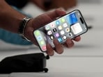 The iPhone 15 Pro is shown after its introduction on the Apple campus. The iPhone 15 Pro is shown after its introduction on the Apple campus.