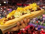 Footlong masterpiece from Levy Restaurants: Wagyu Loaded Hot Dog. Footlong masterpiece from Levy Restaurants: Wagyu Loaded Hot Dog.
