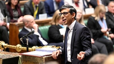 British Prime Minister Rishi Sunak speaks during Prime Minister's Questions, at the House of Commons in London, Britain. (Reuters)