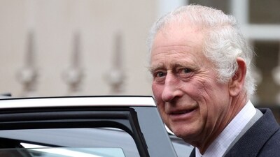 Britain's King Charles leaves the London Clinic after receiving treatment for an enlarged prostate in London on January 29. (REUTERS)