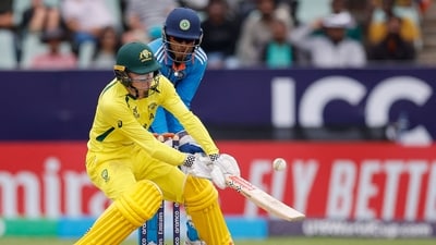 If it wasn't for Oliver Peake's resistance in the final 10 overs, where he smashed 46 runs of 43 balls, Australia probably wouldn't have set that record target of 254 against India. (AFP)