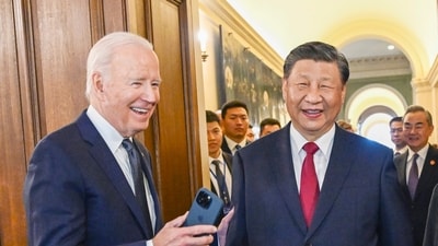 US president Joe Biden and China's Xi Jinping are seen. US president Joe Biden and China's Xi Jinping are seen.