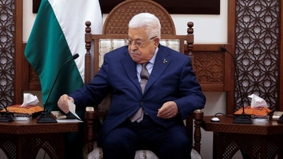 Israel-Hamas War: Palestinian President Mahmoud Abbas attends a meeting. (Reuters)