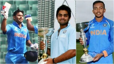 Rishabh Pant (L), Virat Kohli (C), and Prithvi Shaw during their respective U19 World Cup campaigns (Getty) Rishabh Pant (L), Virat Kohli (C), and Prithvi Shaw during their respective U19 World Cup campaigns (Getty)