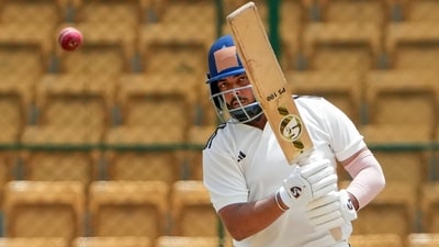 Prithvi Shaw plays a shot (PTI) Prithvi Shaw plays a shot (PTI)