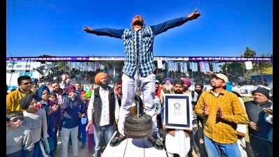 Participants showing their skills during Rural Olympic at Kila Raipur village in Ludhiana on Sunday. (HT Photo) Participants showing their skills during Rural Olympic at Kila Raipur village in Ludhiana on Sunday. (HT Photo)