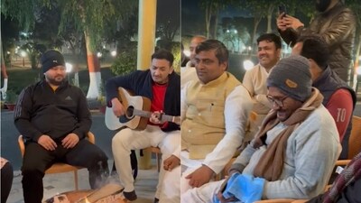 RJD MLAs at Tejashwi Yadav's residence in Patna ahead of the crucial floor test of Nitish Kumar government.