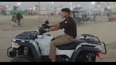 Two such vehicles are currently guarding the main ghats of the ongoing Magh Mela area and the tent city that are, together, spread over 750 hectares. (Sourced)