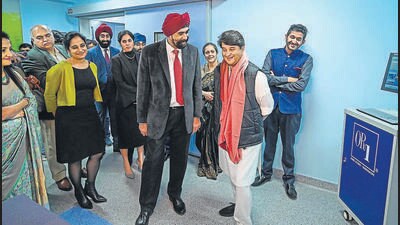 Union minister of civil aviation Jyotiraditya Scindia at the event on Sunday. (Sanchit Khanna/HT photo) Union minister of civil aviation Jyotiraditya Scindia at the event on Sunday. (Sanchit Khanna/HT photo)