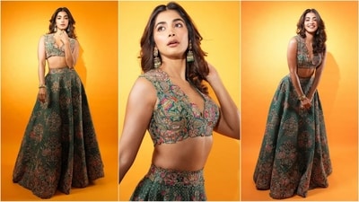 Pooja Hegde is an absolute stunner who keeps slaying the fashion gaols like a pro. Be it a sartorial saree or a chic pantsuit, the stylish diva can pull off any look to perfection. The gorgeous actress is quite active on social media and her glam Insta-diaries filled with fashion-forward looks are a treasure trove of style inspiration for all her followers. Just a few days ago, Pooja wowed her fans in a glamorous red lehenga and this time, she went for an ethnic look with an embroidered bralette and skirt ensemble that is sure to leave you in awe. (Instagram/@hegdepooja) Pooja Hegde is an absolute stunner who keeps slaying the fashion gaols like a pro. Be it a sartorial saree or a chic pantsuit, the stylish diva can pull off any look to perfection. The gorgeous actress is quite active on social media and her glam Insta-diaries filled with fashion-forward looks are a treasure trove of style inspiration for all her followers. Just a few days ago, Pooja wowed her fans in a glamorous red lehenga and this time, she went for an ethnic look with an embroidered bralette and skirt ensemble that is sure to leave you in awe. (Instagram/@hegdepooja)