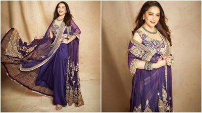 Madhuri Dixit is one of those actresses who seems to be aging like a fine wine, getting more gorgeous with each passing day. The stunning actress is an absolute style diva and is at the top of her game when it comes to ethnic fashion. From a sartorial saree to a stylish three piece suit, Madhuri can pull off any look to perfection. She is quite active on social media and her glam Insta-diaries filled with fashion forward looks are a treasure trove of style inspiration for all her followers. With the wedding season in full swing, Madhuri Dixit's recent stunning look in a modern draped saree needs to be bookmarked. (Instagram/@madhuridixitnene) Madhuri Dixit is one of those actresses who seems to be aging like a fine wine, getting more gorgeous with each passing day. The stunning actress is an absolute style diva and is at the top of her game when it comes to ethnic fashion. From a sartorial saree to a stylish three piece suit, Madhuri can pull off any look to perfection. She is quite active on social media and her glam Insta-diaries filled with fashion forward looks are a treasure trove of style inspiration for all her followers. With the wedding season in full swing, Madhuri Dixit's recent stunning look in a modern draped saree needs to be bookmarked. (Instagram/@madhuridixitnene)