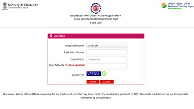 EPFO SSA 2023 scorecards, cut-offs announced (recruitment.nta.nic.in, screenshot) EPFO SSA 2023 scorecards, cut-offs announced (recruitment.nta.nic.in, screenshot)