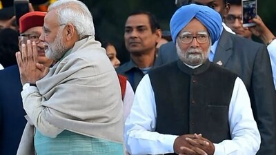 Prime Minister Narendra Modia and former PM Manmohan Singh Prime Minister Narendra Modia and former PM Manmohan Singh