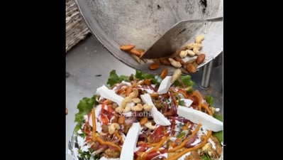 Snapshot of the omelette made with dry fruits. Snapshot of the omelette made with dry fruits.