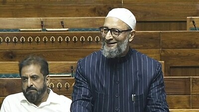 All India Majlis-e-Ittehadul Muslimeen (AIMIM) MP Asaduddin Owaisi speaks in the Lok Sabha during the Budget Session of the Parliament, in New Delhi on Saturday. (ANI Photo/Sansad TV) All India Majlis-e-Ittehadul Muslimeen (AIMIM) MP Asaduddin Owaisi speaks in the Lok Sabha during the Budget Session of the Parliament, in New Delhi on Saturday. (ANI Photo/Sansad TV)