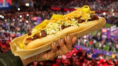 Footlong masterpiece from Levy Restaurants: Wagyu Loaded Hot Dog. (Instagram / levy.restaurants) Footlong masterpiece from Levy Restaurants: Wagyu Loaded Hot Dog. (Instagram / levy.restaurants)