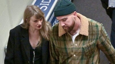 Taylor Swift and Travis Kelce after Sunday night's game. Taylor Swift and Travis Kelce after Sunday night's game.