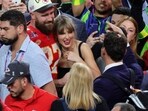 Travis Kelce #87 of the Kansas City Chiefs celebrates with Taylor Swift after defeating the San Francisco 49ers 25-22 in overtime during Super Bowl LVIII at Allegiant Stadium on February 11, 2024 in Las Vegas, Nevada. Travis Kelce #87 of the Kansas City Chiefs celebrates with Taylor Swift after defeating the San Francisco 49ers 25-22 in overtime during Super Bowl LVIII at Allegiant Stadium on February 11, 2024 in Las Vegas, Nevada.