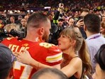 Football - NFL - Super Bowl LVIII - Kansas City Chiefs v San Francisco 49ers - Allegiant Stadium, Las Vegas, Nevada, United States - February 11, 2024 Kansas City Chiefs' Travis Kelce celebrates with partner Taylor Swift after Kansas City Chiefs win Super Bowl LVIII REUTERS/Brian Snyder