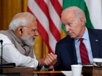 FILE - President Joe Biden speaks with India's Prime Minister Narendra Modi during a meeting in the East Room of the White House, Friday, June 24, 2023, in Washington  (AP Photo/Evan Vucci, File)