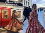 Snapshot of the woman in lehenga walking around London. Snapshot of the woman in lehenga walking around London.