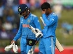 Naman Tiwari and Saumy Pandey after India were bowled out for 174. Naman Tiwari and Saumy Pandey after India were bowled out for 174.