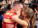 Taylor Swift and Travis Kelce at the Super Bowl. Taylor Swift and Travis Kelce at the Super Bowl.