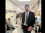 Snapshot of Catie Zwier walking down the school hallway after getting married. Snapshot of Catie Zwier walking down the school hallway after getting married.