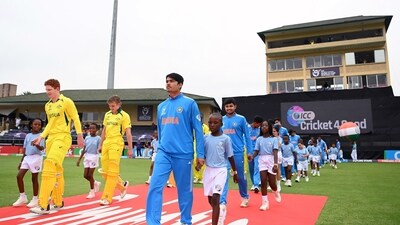 Benoni, Feb 11 (ANI): Skippers Uday Saharan and Hugh Weibgen walk out with teammates before the start of the final between India U19 and Australia U19 in the ICC Under-19 World Cup 2024, at Willowmoore Park, in Benoni on Sunday. (ANI Photo) (ICC - X ) Benoni, Feb 11 (ANI): Skippers Uday Saharan and Hugh Weibgen walk out with teammates before the start of the final between India U19 and Australia U19 in the ICC Under-19 World Cup 2024, at Willowmoore Park, in Benoni on Sunday. (ANI Photo) (ICC - X )
