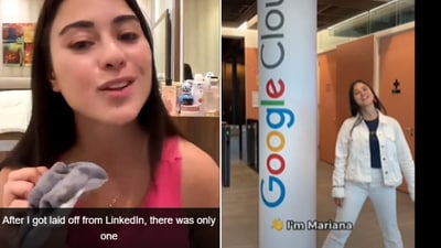 The image shows Mariana Kobayashi who landed a job at Google using a video after getting fired from LinkedIn. (Mariana Kobayashi) The image shows Mariana Kobayashi who landed a job at Google using a video after getting fired from LinkedIn. (Mariana Kobayashi)