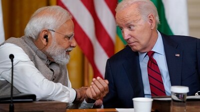 FILE - President Joe Biden speaks with India's Prime Minister Narendra Modi during a meeting in the East Room of the White House, Friday, June 24, 2023, in Washington (AP Photo/Evan Vucci, File) (AP) FILE - President Joe Biden speaks with India's Prime Minister Narendra Modi during a meeting in the East Room of the White House, Friday, June 24, 2023, in Washington (AP Photo/Evan Vucci, File) (AP)
