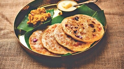 Puran Poli: A sweet flatbread made with lentils, jaggery, and cardamom, often prepared during Basant Panchami as a symbol of new beginnings. (File Photo) Puran Poli: A sweet flatbread made with lentils, jaggery, and cardamom, often prepared during Basant Panchami as a symbol of new beginnings. (File Photo)