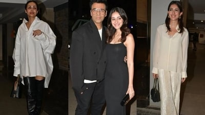 Malaika Arora, Karan Johar, Ananya Panday, Navya Nanda at Neha Dhupia, Angad Bedi's housewarming Malaika Arora, Karan Johar, Ananya Panday, Navya Nanda at Neha Dhupia, Angad Bedi's housewarming