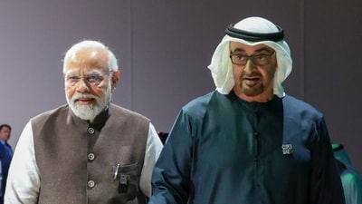 **EDS: IMAGE VIA PMO** Dubai: Prime Minister Narendra Modi with UAE President and Ruler of Abu Dhabi HH Sheikh Mohamed bin Zayed Al Nahyan during the COP28, in UAE, Friday, Dec. 1, 2023. (PTI Photo)(PTI12_01_2023_000385A) (PTI)