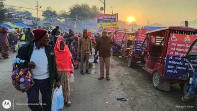 The e-rickshaws at the Magh Mela. (HT Photo)