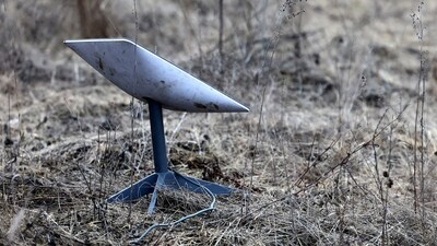 Russia-Ukraine War: A Starlink satellite internet system is set up near the frontline town of Bakhmut amid Russia's attack on Ukraine, Donetsk region, Ukraine. (Reuters)
